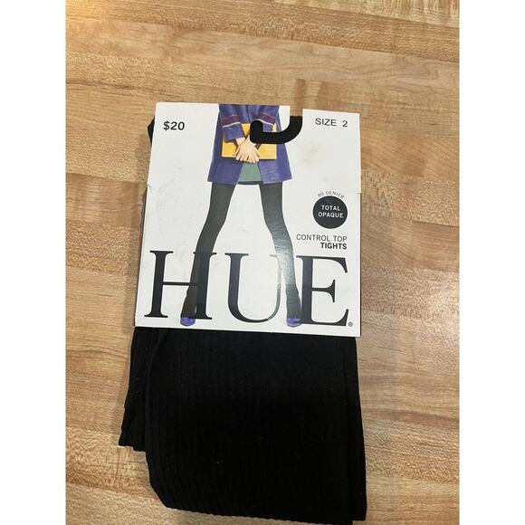 Hue Ultimate Opaque Black Tights Size 02 - Picture 1 of 5